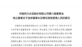 人事變動(dòng)! 朱紅兵當(dāng)選同力水泥第六屆董事會(huì)董事長(zhǎng)