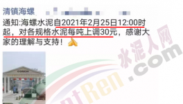 最高漲70元/噸！海螺、西南等水泥宣布漲價(jià)！