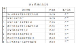 山東泰安發(fā)布6月份水泥生產(chǎn)企業(yè)專家檢查情況的通報(bào)！